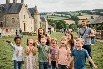 Famille avec enfants profitant d'activités en plein air dans les Hauts-de-France