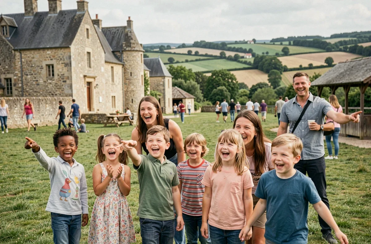 Famille avec enfants profitant d'activités en plein air dans les Hauts-de-France