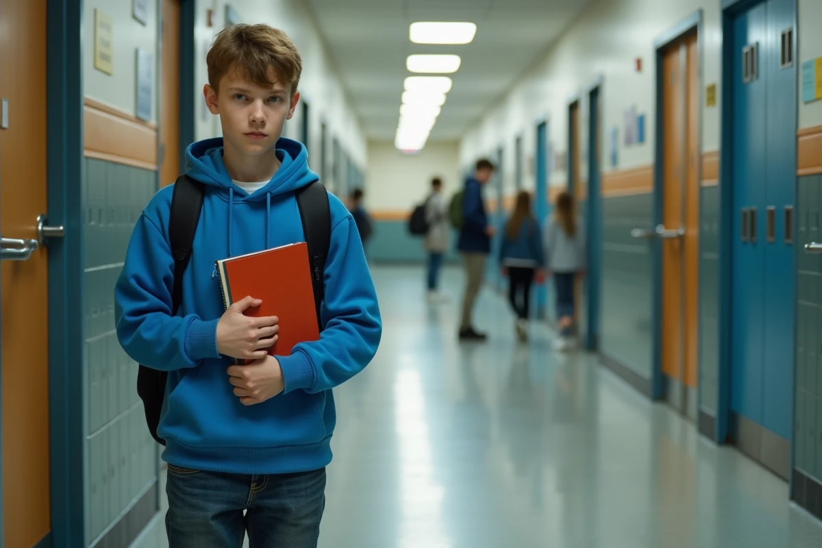 Garçon dans un couloir d