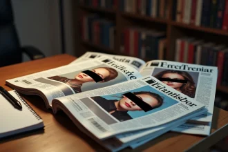 Magazines people avec titres sur célébrités jeunes et rumeurs médiatiques, illustrant la fabrication des rumeurs dans les médias